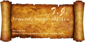 Trencsánszki Júlia névjegykártya